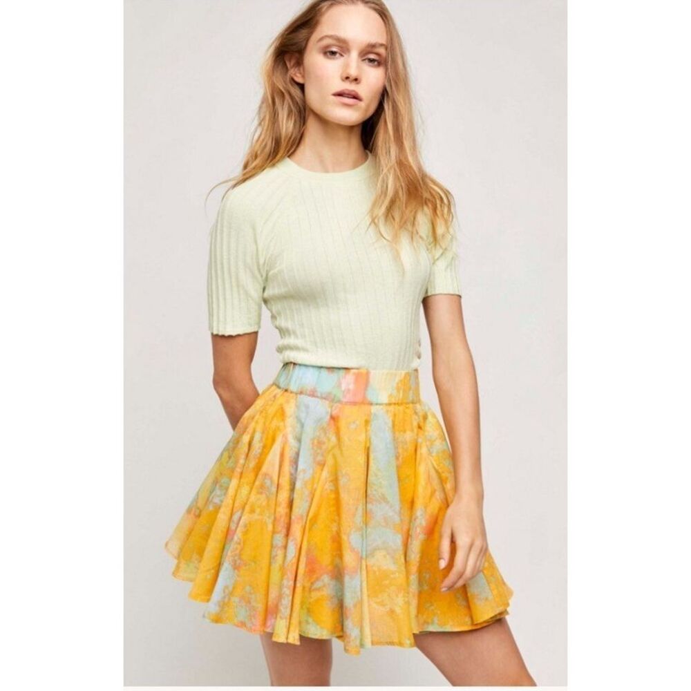 Free People 100% Cotton Sway My Way Flowy Mini Skirt Women's Size Small